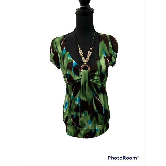 Cap Sleeve V-Neck Top by Heart & Soul - Picture 1 of 9